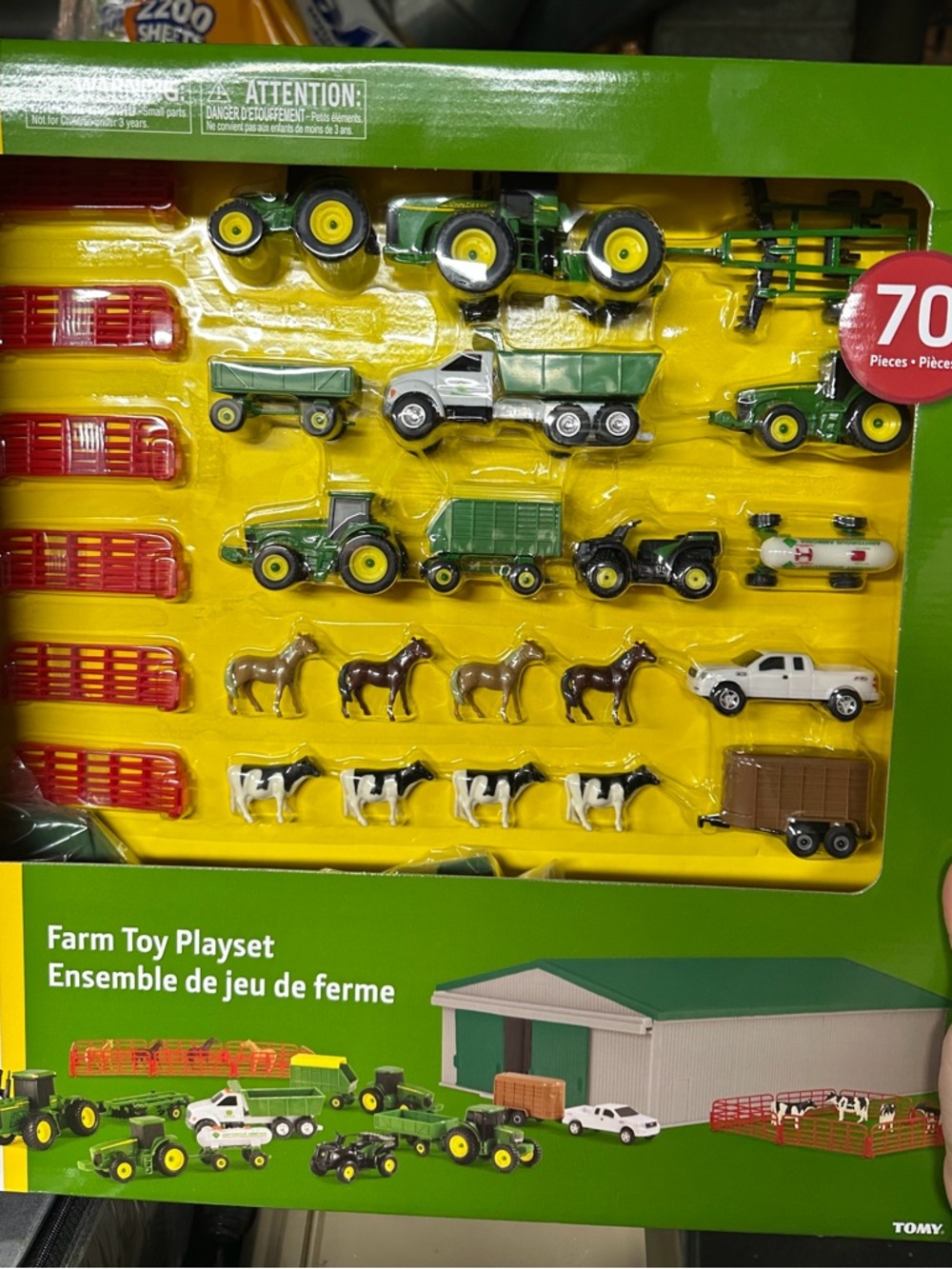 John Deere Green & Yellow Farm Toy Playset - 70 Pieces